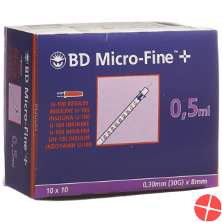 BD Microfine+ U100 Insulin Spritzen 0.30mm x 8mm 100x 0.5ml