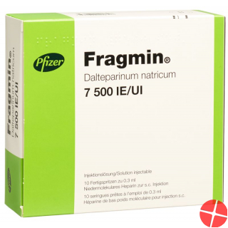 Fragmin Injektionslösung 7500 E/0.3ml 10 Fertigspritzen 0.3ml