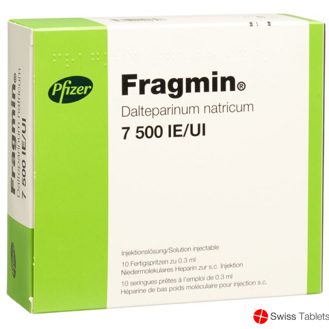 Fragmin Injektionslösung 7500 E/0.3ml 10 Fertigspritzen 0.3ml buy online