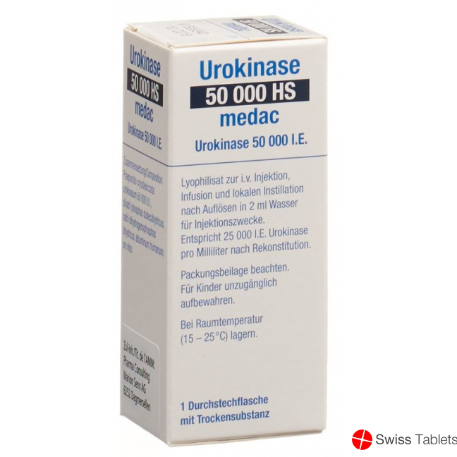 Urokinase Hs Medac Trockensubstanz 50000 E Durchstechflasche buy online