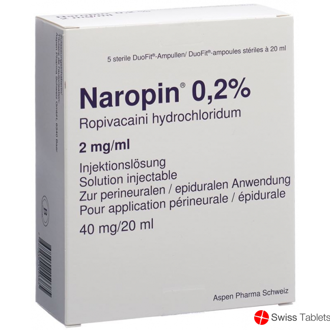 Naropin Injektionslösung 0.2% 5 Duofit Ampullen 20ml buy online