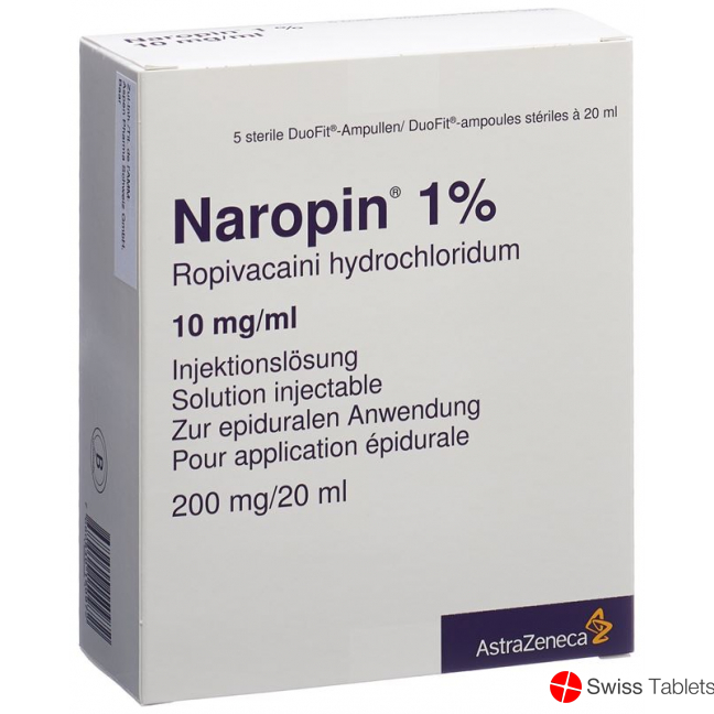 Naropin Injektionslösung 1% 5 Duofit Ampullen 20ml buy online