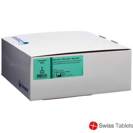 Conveen Security Plus Kondom-Urinal Selbsthaftend Latexfrei Grün 30/94mm 8cm lang 30 Stück buy online