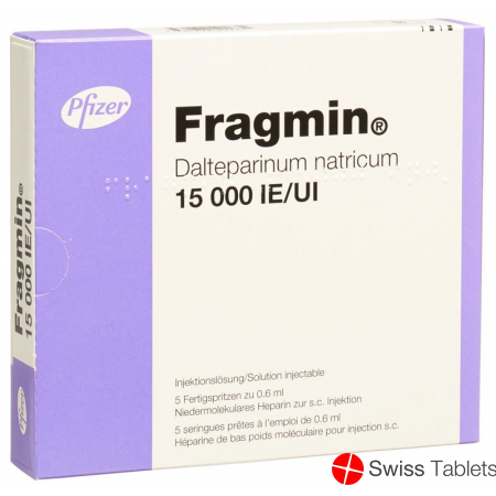 Fragmin Injektionslösung 15000 E/0.6ml 5 Fertigspritzen 0.6ml buy online