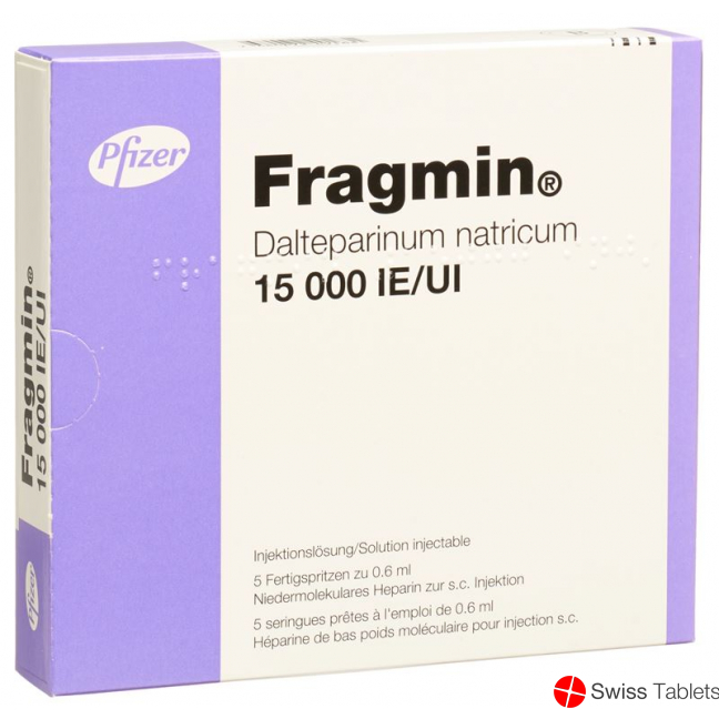 Fragmin Injektionslösung 15000 E/0.6ml 5 Fertigspritzen 0.6ml buy online
