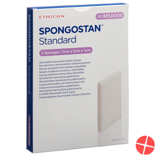 Spongostan Standard Resorbierbarer Hämostatischer Gelatineschwamm 7x5x1cm 2 Stück