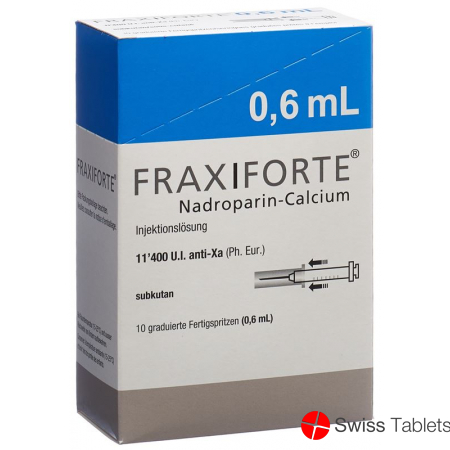 Fraxiforte 0.6ml Injektionslösung 10 Fertigspritzen 0.6ml buy online