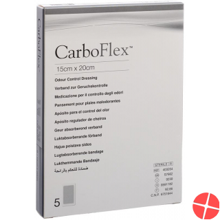 Carboflex Aktivkohle Verband 15x20cm Steril 5 Stück