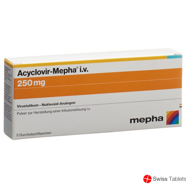 Acyclovir Mepha Injektionslösung 250mg i.v. Durchstechflasche 5 Stück buy online