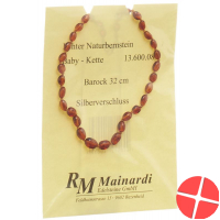 Mainardi Bernstein Babykette Barock 32cm Silberverschluss