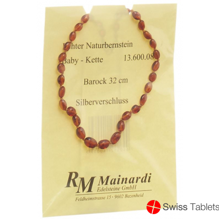 Mainardi Bernstein Babykette Barock 32cm Silberverschluss buy online