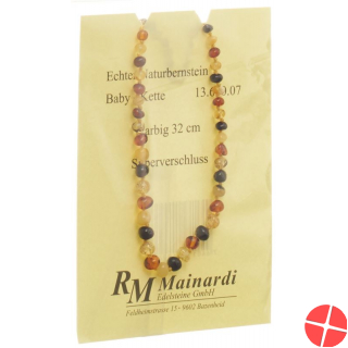 Mainardi Bernstein Babykette Farbig 32cm Silberverschluss