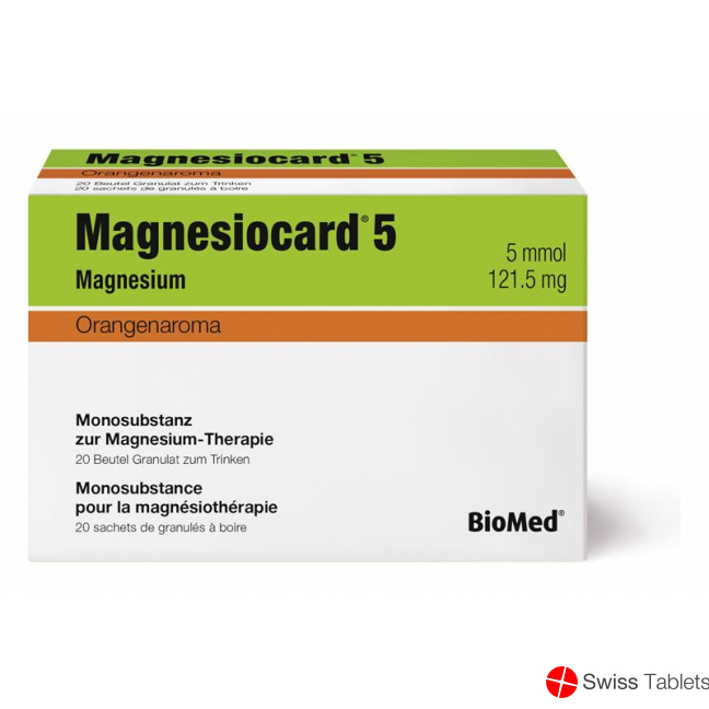 Magnesiocard 5 Granulat 5 Mmol Orange 20 Beutel 5g buy online