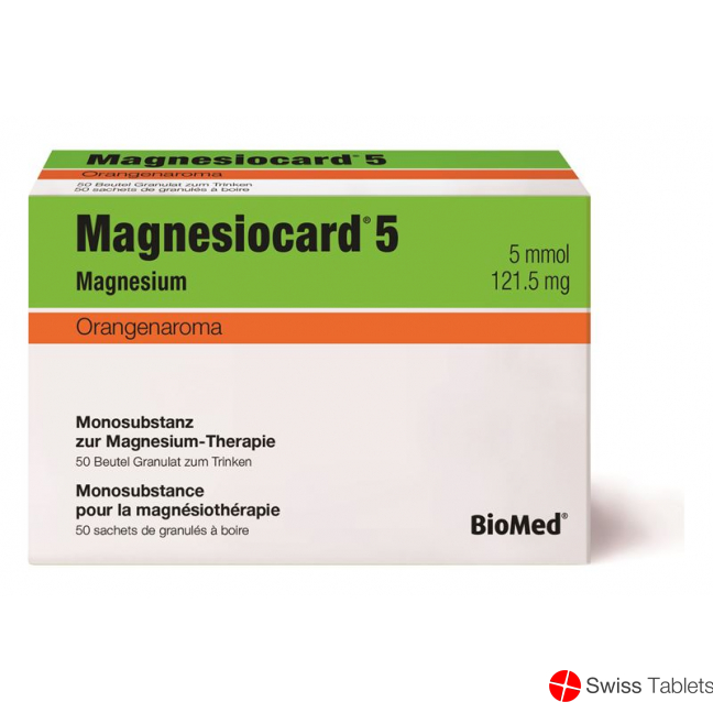 Magnesiocard 5 Granulat 5 Mmol Orange 50 Beutel 5g buy online