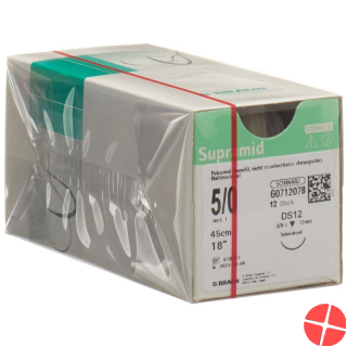 Supramid 45cm Dose 12 5-0 Schwarz 12 Stück