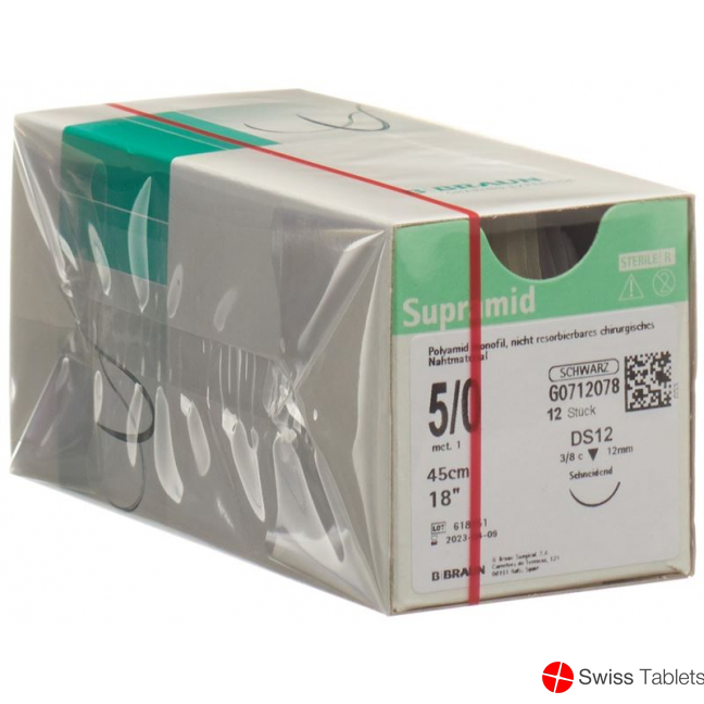 Supramid 45cm Dose 12 5-0 Schwarz 12 Stück buy online
