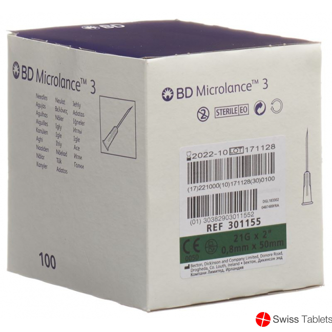 BD Microlance 3 Injektionskanülen 0.8mm x 50mm Grün 100 Stück buy online