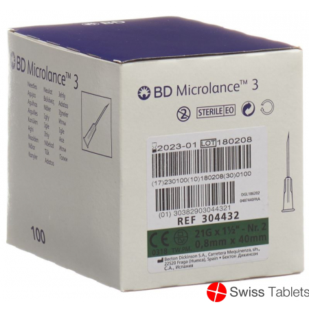 BD Microlance 3 Injektionskanüle 0.80x40mm Grün 100 X buy online