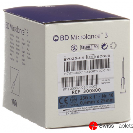 BD Microlance 3 Injektionskanüle 0.6mmx25mm Blau 100 Stück buy online