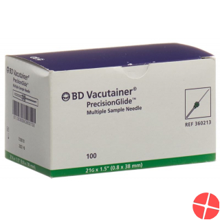 Vacutainer Kanüle 21g 0.8x38mm Grün 100 Stück