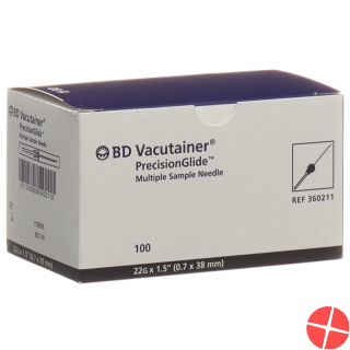 Vacutainer Kanüle 22g 0.7x38mm Schwarz 100 Stück