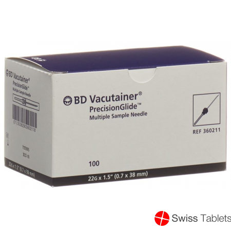 Vacutainer Kanüle 22g 0.7x38mm Schwarz 100 Stück buy online