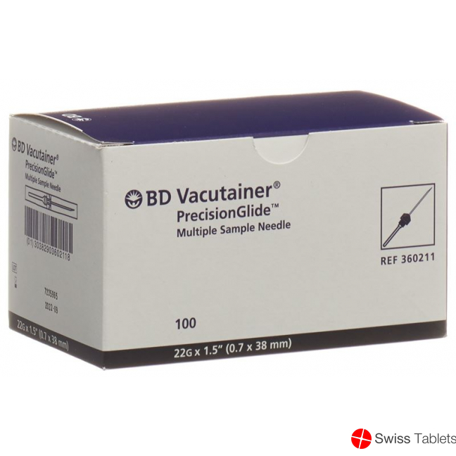 Vacutainer Kanüle 22g 0.7x38mm Schwarz 100 Stück buy online