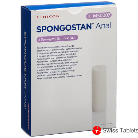 Spongostan Anal Resorbierbarer Hämostatischer Gelatineschwamm 8x3cm 5 Stück buy online