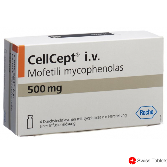 Cellcept i.v. Trockensubstanz 500mg Durchstechflasche 4 Stück buy online