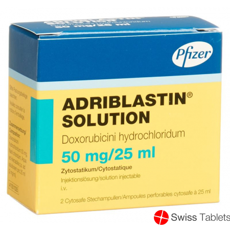 Adriblastin Solution 50mg/25ml 2 Cytosafe 25ml buy online