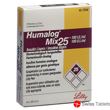 Humalog Mix 25 Injektionssuspension F Pen 5 Ampullen 3ml buy online