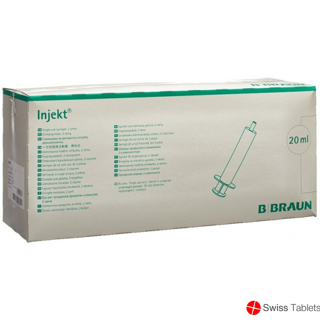 Braun Injektionsspritze 20ml Luer 2-teilig Exzentrisch 100 Stück buy online
