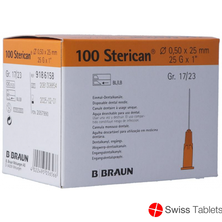 Sterican Nadel Dent 25g 0.5x25mm Orange 100 Stück buy online