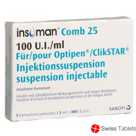Insulin Insuman Comb 25 Injektionssuspension Optipen 5x 3ml buy online