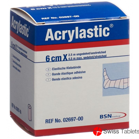 Acrylastic Pflasterbinde 2.5mx6cm Elastisch Neu buy online