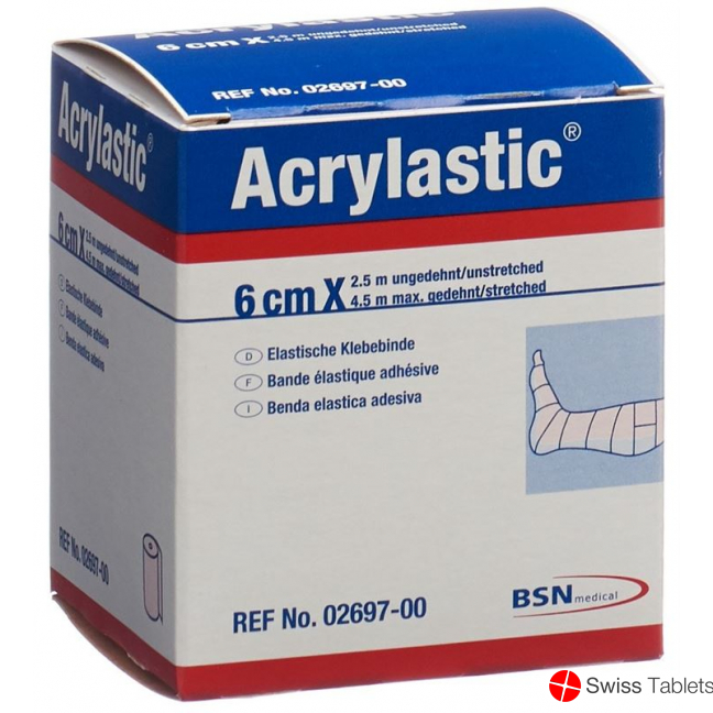 Acrylastic Pflasterbinde 2.5mx6cm Elastisch Neu buy online