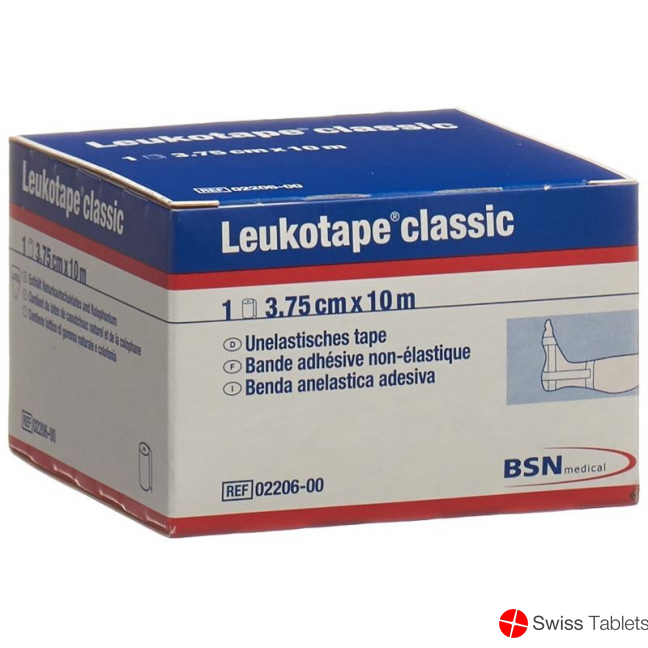 Leukotape Classic unelastische Klebebinde 10m x 3.75cm Weiss buy online
