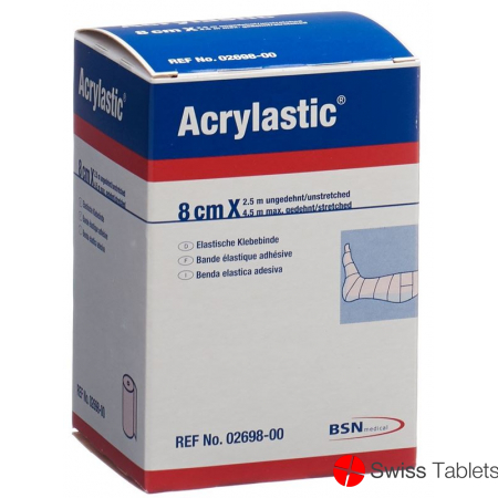 Acrylastic Elastische Klebebinde 2.5m x 8cm buy online