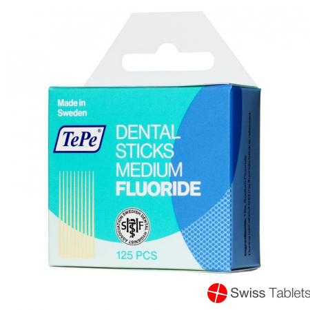 TePe Zahnhölzer mit Fluorid aus Lindenholz Medium 125 Stück buy online