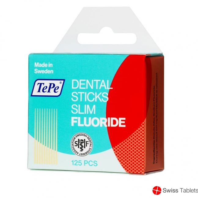 TePe Zahnhölzer mit Fluorid aus Birkenholz Dünn 125 Stück buy online