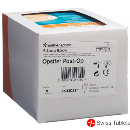 Opsite Post OP Folienverband 9.5x8.5cm 6 Beutel 5 Stück buy online