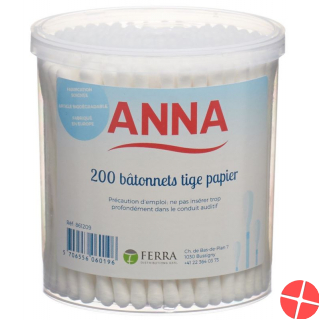 Anna Wattestäbchen Papier 200 Stück