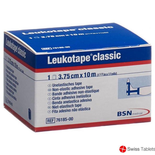 Leukotape Classic unelastische Klebebinde 10m x 3.75cm Blau buy online