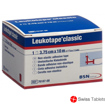Leukotape Classic unelastische Klebebinde 10m x 3.75cm Rot buy online