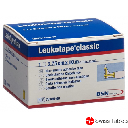 Leukotape Classic unelastische Klebebinde 10m x 3.75cm Gelb buy online