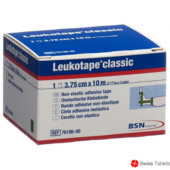 Leukotape Classic unelastische Klebebinde 10m x 3.75cm Grün buy online