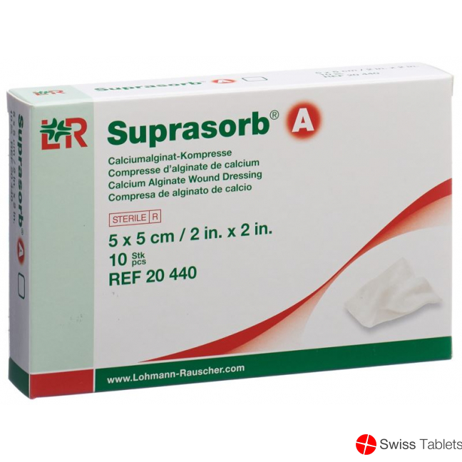 Suprasorb A Calcium Alginat Kompressen 5cmx5cm 10 Stück buy online