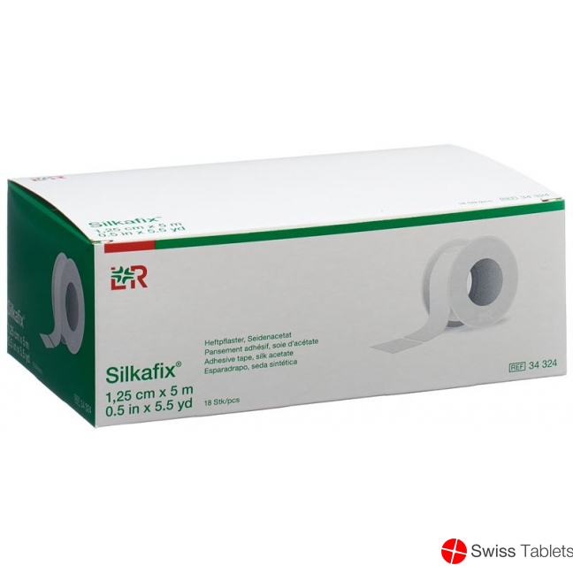 Buy online Silkafix Heftpflast 1.25x5m Weiss Rolle 18 Stück at SWISS ...