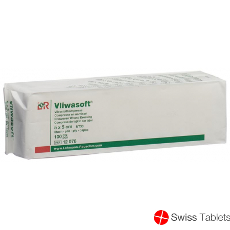 Vliwasoft Nw Kompresse 12 5x5cm 6-fach Beutel 100 Stück buy online