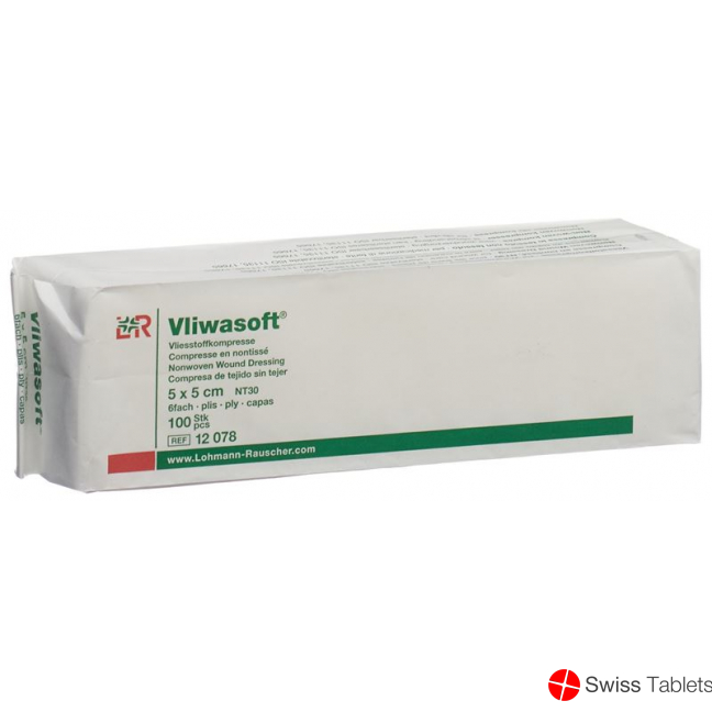 Vliwasoft Nw Kompresse 12 5x5cm 6-fach Beutel 100 Stück buy online